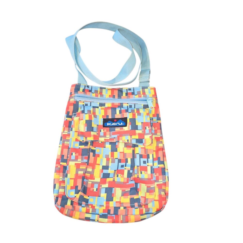 Kavu Keeper Women Multicolor Geometric‎ Print Shoulder Bag Crossbody 11"X9"X1.5"